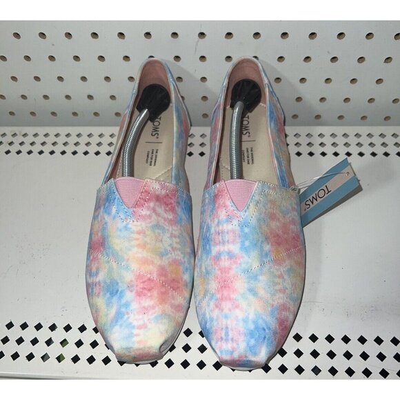 TOMS Belmont Womens Canvas Casual Slip On Flats Size 11 Tie Dye Multi Color - Picture 4 of 9